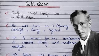 Famous English Mathematician Godfrey Harold Hardy  10 Lines on GH Hardy  Speech on GH hardy [upl. by Acirfa97]