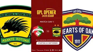 202425 GPL FIXTURES RELEASED FIRST 5 KOTOKO amp HEARTS GAMES KOTOKO PLAY HEARTS ON DAY 13 [upl. by Oliana]