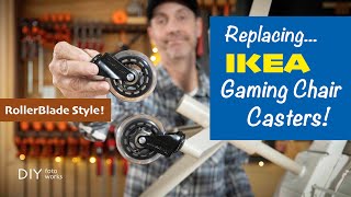 Replacing IKEA autolocking Casters  RollerBlade Style 4K [upl. by Bork]