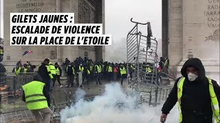 Gilets jaunes  escalade de violence sur la place de lEtoile [upl. by Kalb]