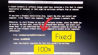 FixedWinloadefi file digital signature couldnt be verified 0xc0000428 error [upl. by Blandina]