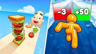 Satisfying Mobile Games  Sandwich Run Sandwich Runner Juice Run Going Balls Tall Man Run [upl. by Arty]