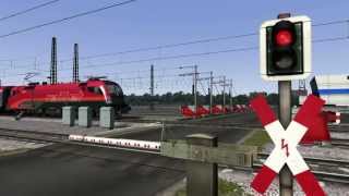 ÖBB Railjet on railway crossing  Train Simulator 2014 [upl. by Lehet]