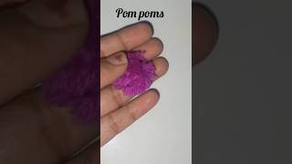 How to make pom poms with fork diy pom poms shorts [upl. by Laiceps]