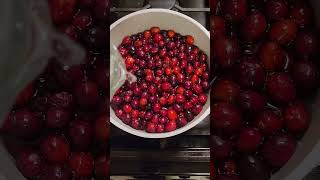 Simple recipe for cranberry juice I used leftovers for cranberry sauce asmr christmas [upl. by Lejna]