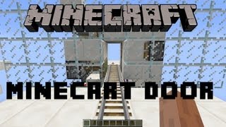 Minecraft 17 Tutorial  CompactSuperfast Flush Minecart Door ᴴᴰ [upl. by Ifen806]