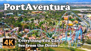 PortAventura World Park Tarragona Salou Spain from Drone in 4K [upl. by Doley267]