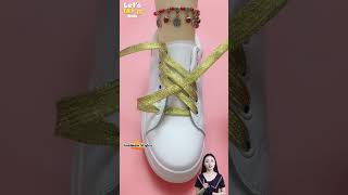 Trending tie sneaker laces for fashion girls Tying shoelace shoelaces shorts [upl. by Laiceps]