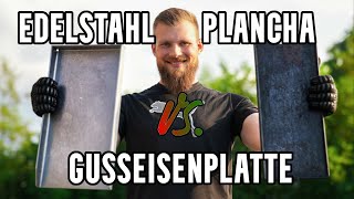 Gusseisenplatte VS Edelstahl Plancha Grillergebnis Reinigung Einbrennen  Kaufberatung [upl. by Weisbrodt]