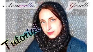 Tutorial sciarpa cappuccio alluncinetto  How to crochet scoodie [upl. by Janel]