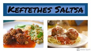 Best Keftethes Saltsa  Greek Meatballs in Pasta Sauce [upl. by Castara111]