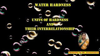 Water treatment Units Of Hardness Of Water Engineering chemistry unit4  By Dr Anjali Ssaxena [upl. by Burkle]