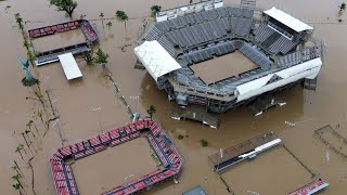 Mexican Open tennis venue ravaged by Hurricane John and left badly flooded [upl. by Hammad649]