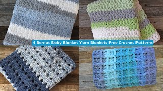 4 Boy Bernat Baby Blanket Yarn Crochet Patterns Super Chunky Yarn 6 Quick Easy [upl. by Euqirdor]