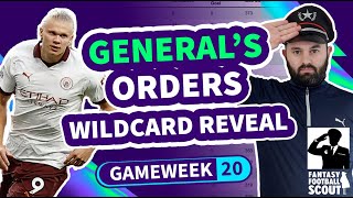 🎲WILDCARD TIME  FPL GENERALs ORDERS  GW20 TEAM SELECTION  fantasyfootball [upl. by Lledor]