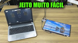 COMO TRANSFORMAR A TELA DE NOTEBOOK ESTRAGADO EM MONITOR [upl. by Emoryt]