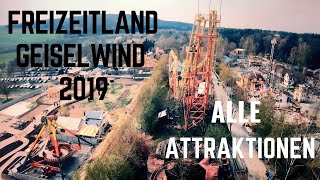 Freizeitland Geiselwind 2019 Alle Attraktionen Achterbahnen [upl. by Minnaminnie]