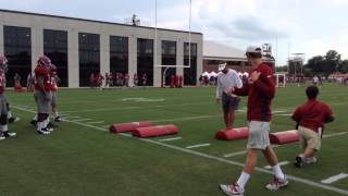 Alabama Inside Linebackers Drills 81914 [upl. by Enahs483]