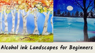 Alcohol Ink Landscape Painting Tutorial  Easy Steps for Beginners [upl. by Afas]