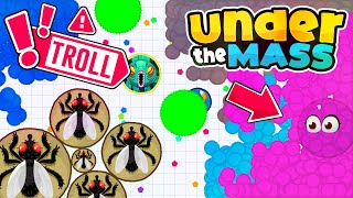 Agario Mobile  TROLL THEM ALL  EVERYONE FEEDS  MERGE GLITCH [upl. by Letsirk723]