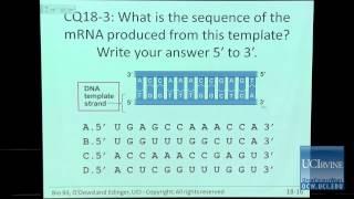 Bio Sci 93 DNA to Organisms Lec 18 Gene Expression Transcription [upl. by Eelyma492]