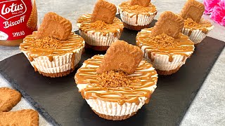 Lotus Biscoff mini cheesecakes Easy and yummy no bake dessert [upl. by Soiritos346]