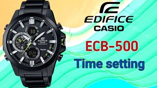 How to set time on Casio Edifice ECB500  Module 5427 [upl. by Vastha]