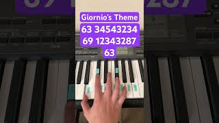 How To Play Giornio’s Theme  Jojo’s Bizarre Adventures  Easy Piano Tutorial shorts [upl. by Sadirah]