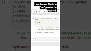 How to use Modulo Operator in python  Intelligence Logic [upl. by Vivi]