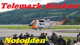 Telemark air show med Seaking helikopter Notodden Norway September 2023 [upl. by Kerge]