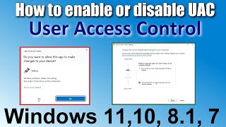 ✅Disable User Account Control Windows 11 10 81 7 \ Disable UAC Windows 10 Prompt\Simply amp Easily [upl. by Lachlan209]