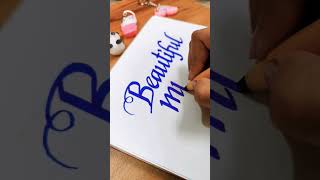 Calligraphy with chisel marker shorts ytshort youtube BhumiBrushstrokes trending calligraphy [upl. by Niliac]