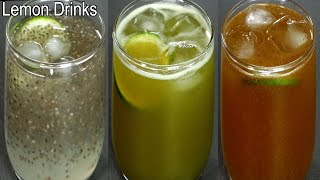 3 Ways of Lemon Drinks Recipe  How to make Refreshing Summer Drinks at Home [upl. by Palecek497]