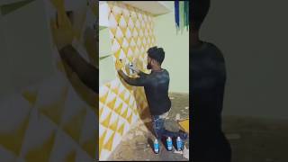 Putty se design kaise banaye Spray Design Texture🔥 texturepainting youtube interior shortvideo [upl. by Yong]