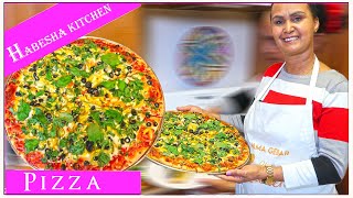 Habesha Kitchen  Making Fresh Homemade Vegetarian Pizza Recipe 🍕 ኣብ ገዛ ዝተሰርሐ ናይ ጥዕና ፒሳ [upl. by Ashbaugh133]