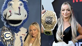 Liv Morgan Links Up With Indianapolis Colts Mascot [upl. by Caprice]