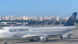 Iron Maiden Ed Force One 747400 Jumbo em Fortaleza [upl. by Laehcim]