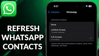 How To Refresh WhatsApp Contacts In iPhone [upl. by Patin]