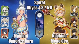 C0 Mualani Vaporize Burn And C5 Kachina Mono Geo SPIRAL ABYSS 48  50  Genshin impact [upl. by Markowitz]