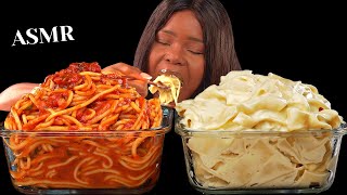 ASMR TOMATO SAUCE amp ALFREDO CREAMY SPAGHETTI MUKBANG COMPILATION NO Talking Sticky Eating Sounds [upl. by Yannodrahc404]