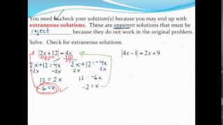 Solving absolute value equations with extraneous solutions [upl. by Melly]