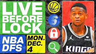 NBA DFS Deeper Dive amp Live Before Lock Monday 12423  DraftKings amp FanDuel NBA Lineups [upl. by Annaeed]