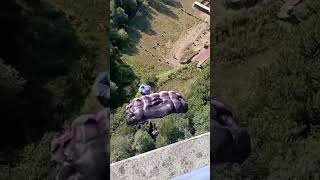 Front Flip Static Line BASE jump [upl. by Nerac]