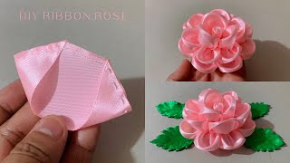 DIY Satin Ribbon Rose flowers  How to make ribbon rose  DIY Ribbon Flowers [upl. by Honoria499]