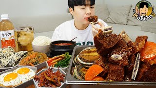 ASMR MUKBANG 집밥 직접 만든 된장찌개 대왕 전복 소갈비찜 잡채 먹방 amp 레시피 Galbijjim Korean Home Meal EATING REAL SOUND [upl. by Gerc]