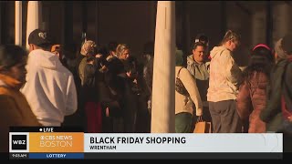 Black Friday shoppers get to Wrentham Outlets early searching for deals [upl. by Farrica]