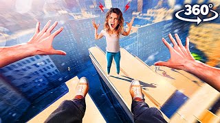 360° ESCAPE ANGRY GIRLFRIEND  Epic Rooftop Parkour Roller Coaster VR 360 Video 4k ultra hd [upl. by Abell]