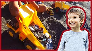 Toy Construction Truck Pirates Bury Treasure [upl. by Acinaj]