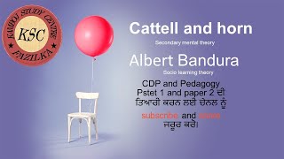 pstet Cattell and horn and Albert Bandura Socio learning theory [upl. by Nerrual]