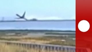 New video Moment of Asiana plane crash caught on security cam at San Francisco airport [upl. by Appleby94]